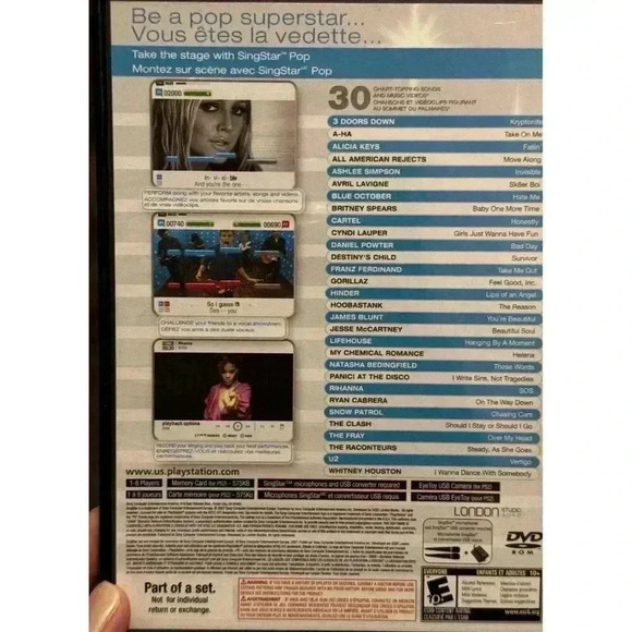 Sony PLAYSTATION 2 PS2 Lot of 3 GAMES 2 Singstar (POP + Amped) and 1 Boogie - Picture 5 of 13